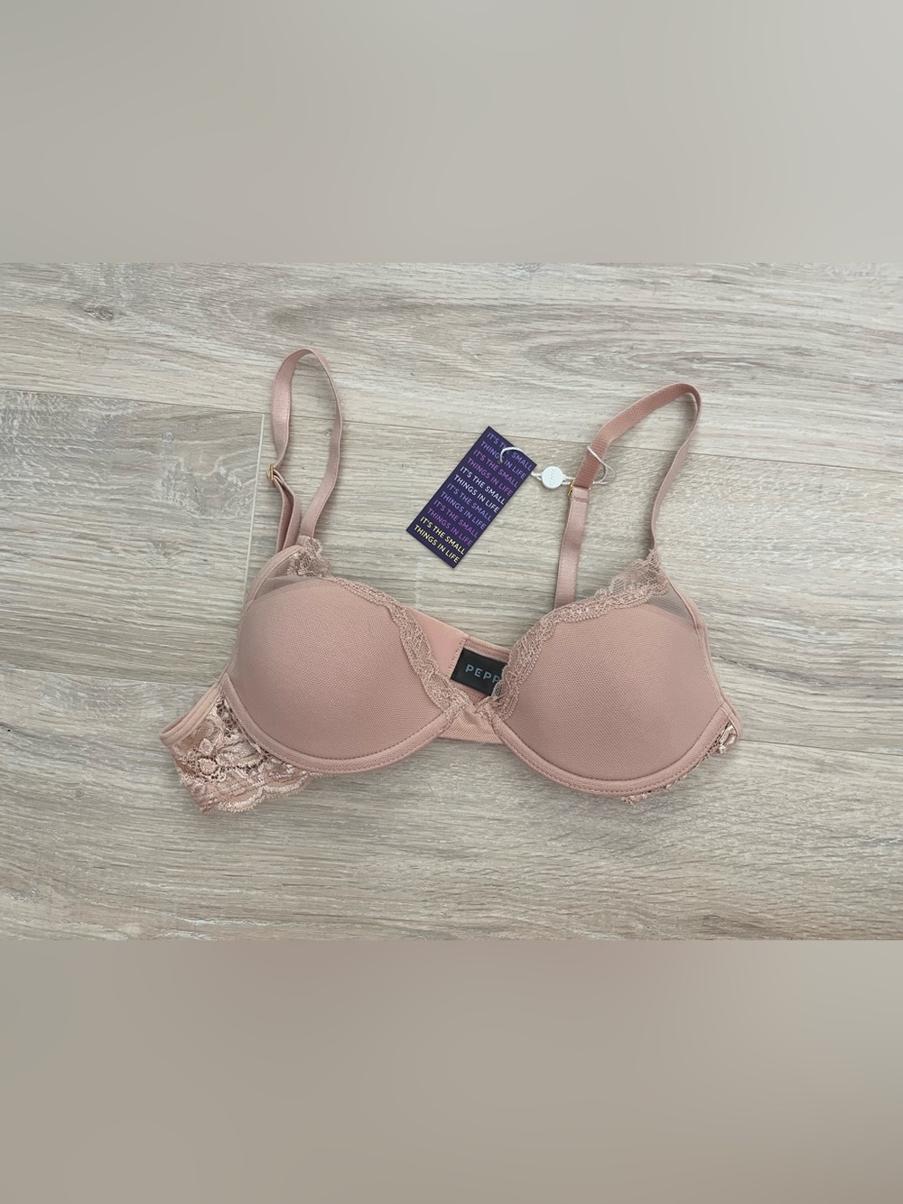 NWT Pepper Women’s Laidback Lace Bra Sienna Rose - Size 34AA